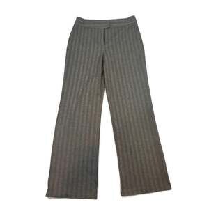 New York & Company Medium Grey Herringbone Pinstripe Wide Leg Dress Pants